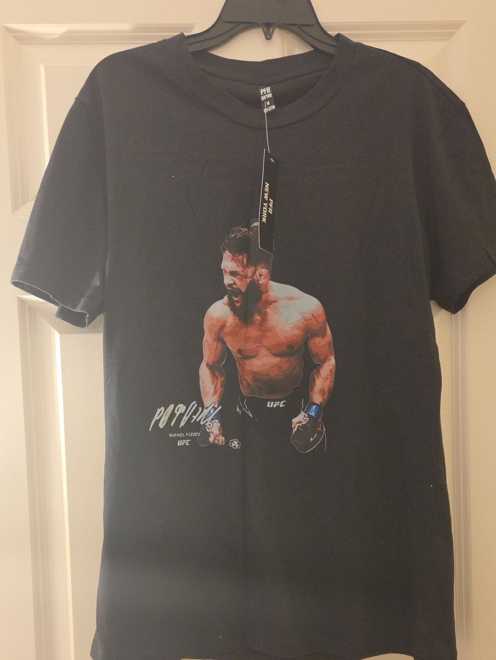 PFR Black Short-Sleeve Graphic T-Shirt with Fighter Print